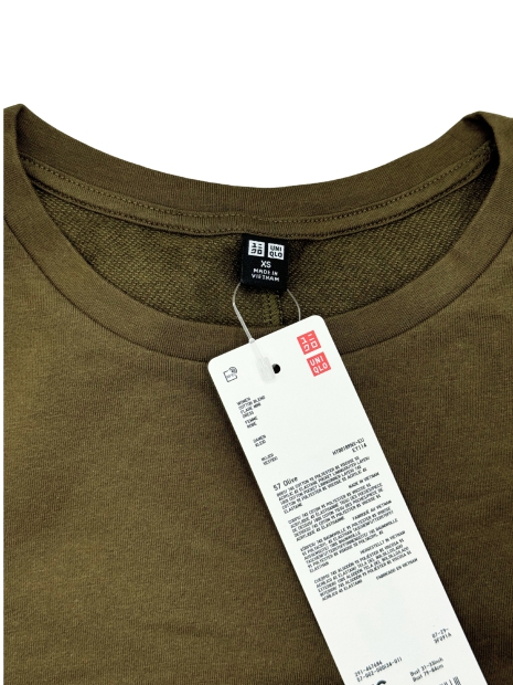 Женское платье-мини UNIQLO с длинными рукавами 1159811982 (Зеленый, S)