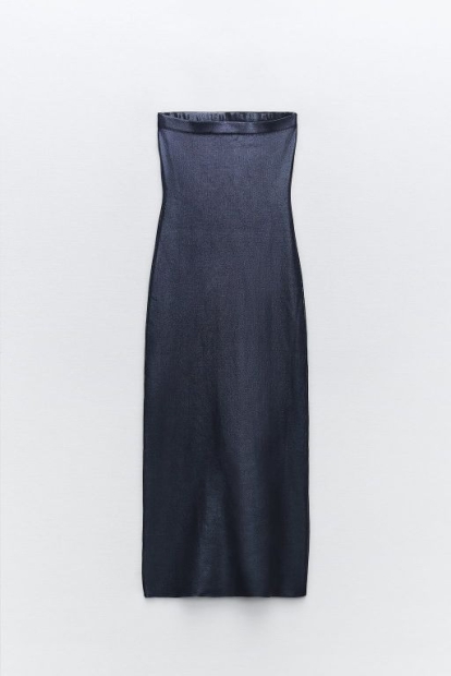 Блискуча сукня-міді ZARA 1159820662 (Синій S)