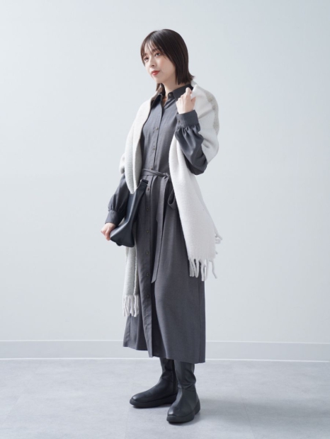 Жіноча сукня-сорочка UNIQLO з поясом 1159824801 (Сірий S)