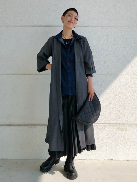 Жіноча сукня-сорочка UNIQLO з поясом 1159824801 (Сірий S)