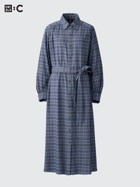 Жіноча сукня-сорочка UNIQLO з поясом 1159824686 (Синій L)
