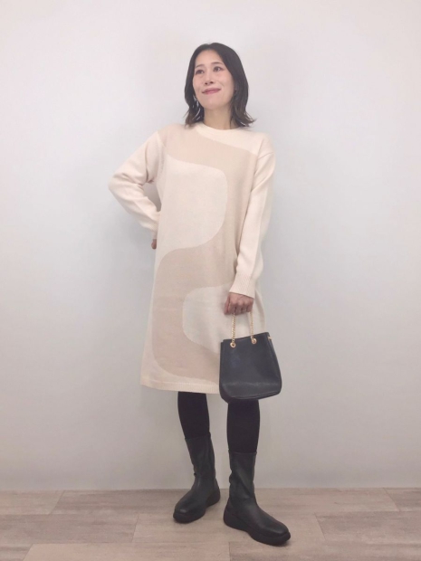 Теплое платье с длинным руковом Uniqlo 1159825258 (Бежевый S)