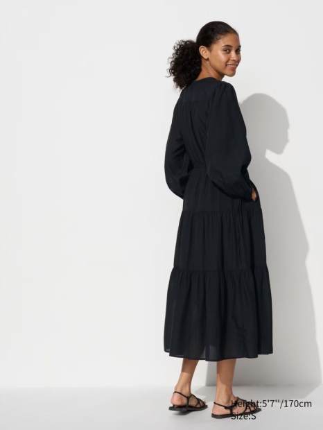 Жіноча сукня UNIQLO з довгими рукавами 1159824807 (Чорний M)