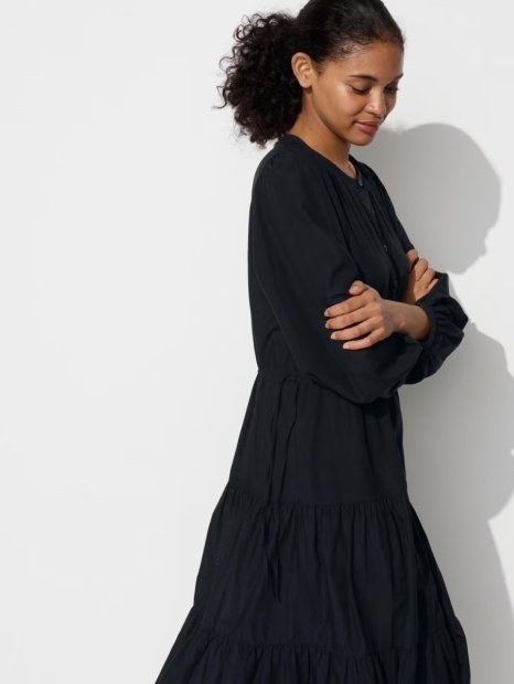 Жіноча сукня UNIQLO з довгими рукавами 1159824807 (Чорний M)