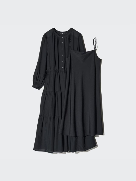 Жіноча сукня UNIQLO з довгими рукавами 1159824807 (Чорний M)