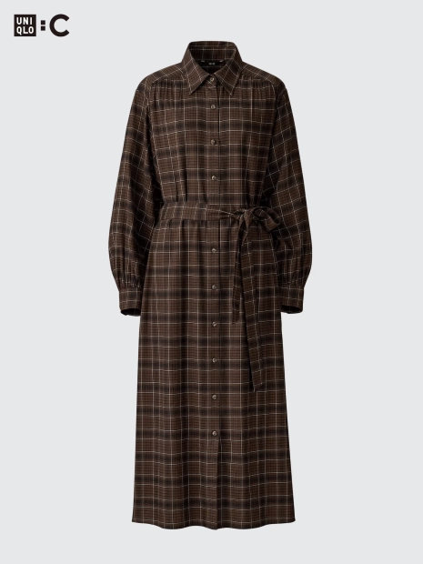 Сукня-сорочка UNIQLO з поясом 1159825232 (Коричневий S)