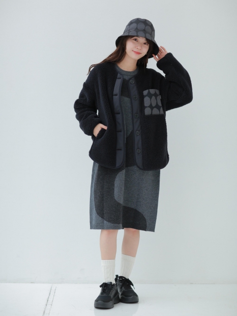 Теплое платье Uniqlo с длинным руковом 1159827114 (Серый L)