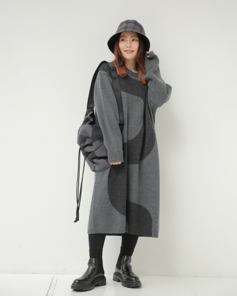 Теплое платье Uniqlo с длинным руковом 1159827114 (Серый L)