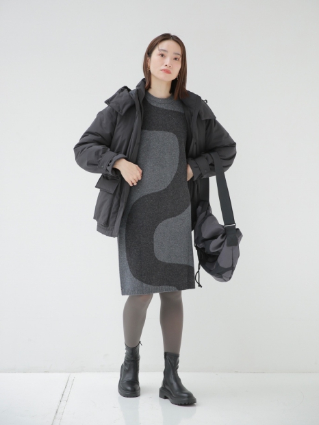 Теплое платье Uniqlo с длинным руковом 1159827114 (Серый L)