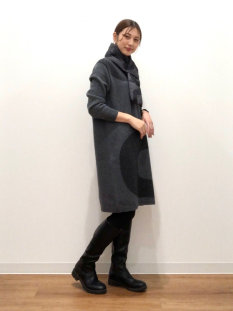 Теплое платье Uniqlo с длинным руковом 1159827114 (Серый L)
