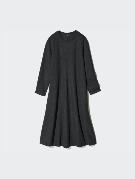 Тепла сукня з довгим рукавом Uniqlo 1159825461 (Сірий S)