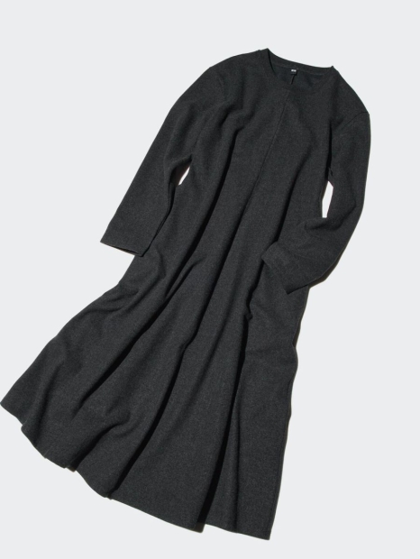 Тепла сукня з довгим рукавом Uniqlo 1159825461 (Сірий S)