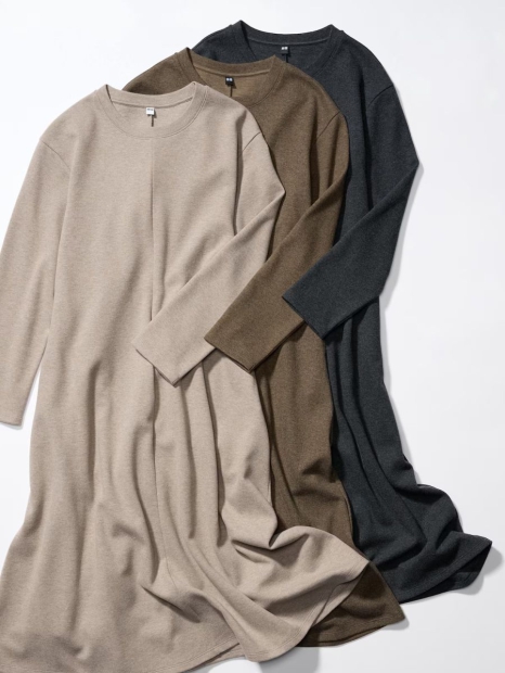 Тепла сукня з довгим рукавом Uniqlo 1159825461 (Сірий S)