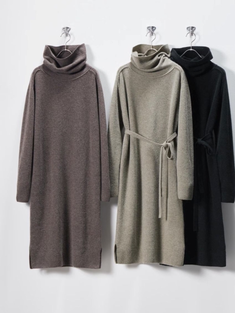 Женское шерстяное платье Uniqlo с длинными рукавами 1159828021 (Черный L)