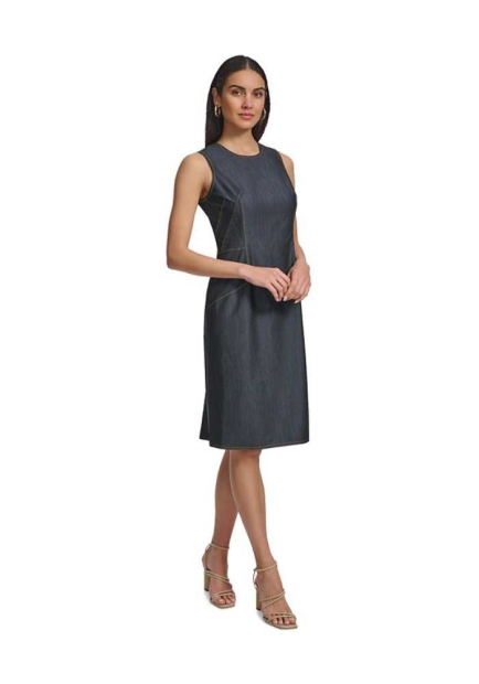 Сукня-футляр із деніму Calvin Klein без рукавів 1159828289 (Синій 2)