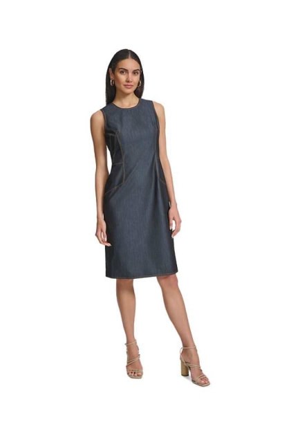 Сукня-футляр із деніму Calvin Klein без рукавів 1159828289 (Синій 2)