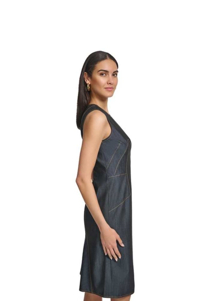 Сукня-футляр із деніму Calvin Klein без рукавів 1159828289 (Синій 2)