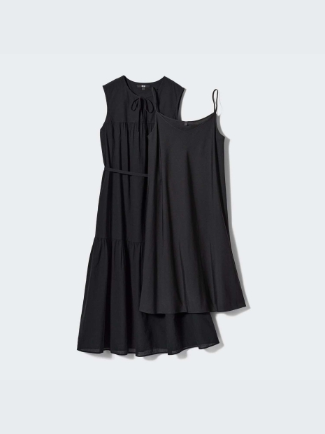 Легка бавовняна сукня Uniqlo без рукавів 1159828587 (Чорний L)