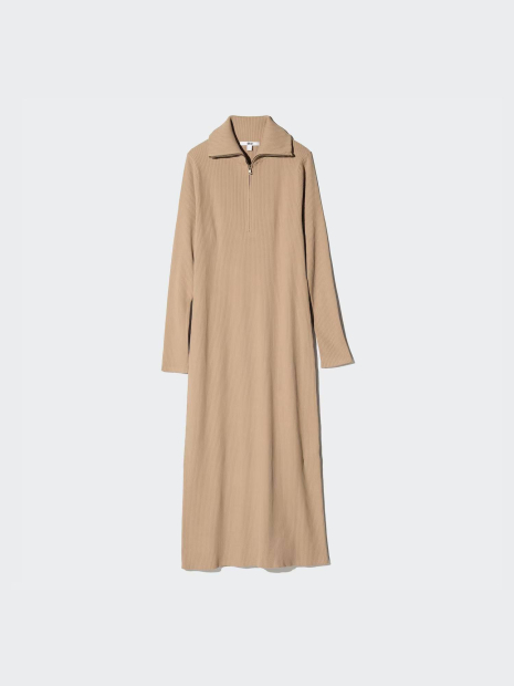 Женское платье Uniqlo в рубчик 1159833480 (Бежевый M)