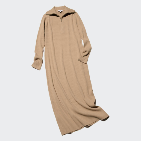 Женское платье Uniqlo в рубчик 1159833480 (Бежевый M)