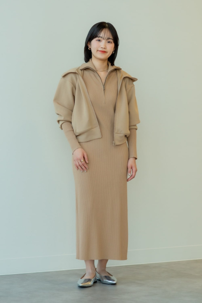 Женское платье Uniqlo в рубчик 1159833480 (Бежевый M)