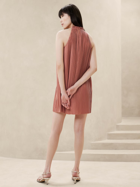 Короткое женское платье с плиссе Banana Republic 1159834761 (Розовый XL)