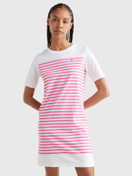 Женское платье Tommy Hilfiger с логотипом 1159772824 (Белый/Розовый, XL)