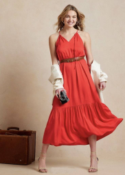 Легкое женское платье миди Banana Republic 1159773453 (Красный, XL)