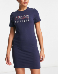 Женское платье Tommy Hilfiger с логотипом 1159775714 (Синий, XL)