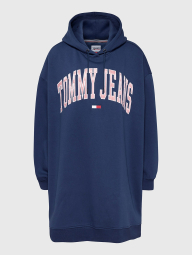 Теплое платье-худи на флисе Tommy Hilfiger с капюшоном 1159776591 (Синий, XL)