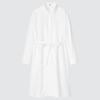Женское платье-рубашка UNIQLO 1159776660 (Белый, M)