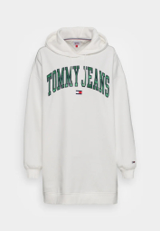 Теплое платье-худи на флисе Tommy Hilfiger с капюшоном 1159777673 (Белый, XXL)