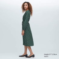 Женское платье UNIQLO с принтом 1159781839 (Зеленый, M)