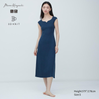 Женское платье в рубчик Uniqlo уникальная технология 3D Knit 1159788224 (Синий, XS)