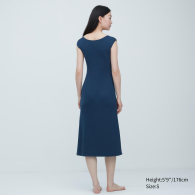 Женское платье в рубчик Uniqlo уникальная технология 3D Knit 1159788224 (Синий, XS)