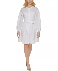 Женское платье-рубашка Tommy Hilfiger с поясом 1159789548 (Белый, 12)