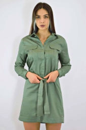Женское платье-рубашка Pepe Jeans London с поясом 1159793726 (Зеленый, XS)