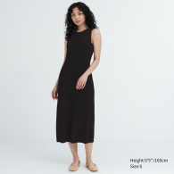 Женское платье в рубчик Uniqlo без рукавов 1159801880 (Черный, XS)