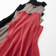 Жіноча сукня в рубчик Uniqlo без рукавів 1159796804 (Чорний, XL)