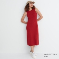 Женское платье в рубчик Uniqlo без рукавов 1159796806 (Красный, XL)
