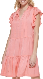 Женское легкое платье Tommy Hilfiger на завязках 1159797258 (Оранжевый, 2)
