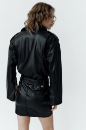 Платье-куртка ZARA из искусственной кожи 1159797371 (Черный, L)