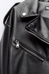 Сукня-куртка ZARA зі штучної шкіри 1159797370 (Чорний, M)