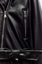 Платье-куртка ZARA из искусственной кожи 1159797371 (Черный, L)