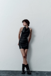 Сукня-міні ZARA з екошкіри 1159800072 (Чорний, XS)