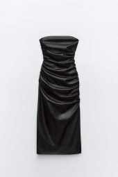 Сукня-міді ZARA з екошкіри 1159801118 (Чорний, M)