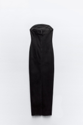 Джинсова сукня-міді ZARA 1159801184 (Чорний, XS)