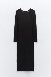 Трикотажне плаття-міді ZARA 1159803332 (Чорний, M)