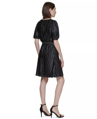 Женское плиссированное платье DKNY с пышными рукавами 1159803750 (Черный, 2)