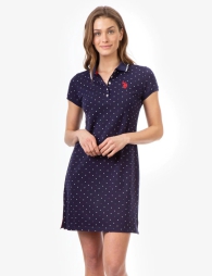 Женское платье-поло U.S. Polo Assn в горошек 1159804017 (Синий, M)
